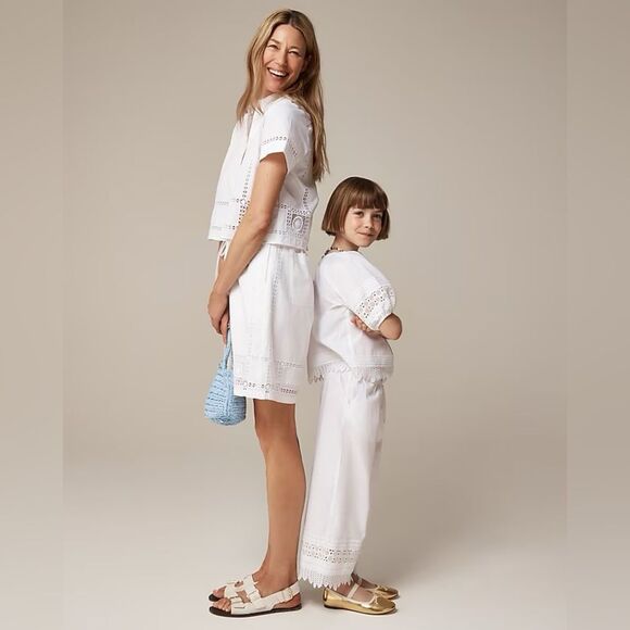 NWT J CREW Gamine eyelet-trim shirt in white - Picture 8 of 10